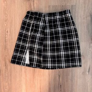 SHEIN Black and White Checkered Mini Skirt
